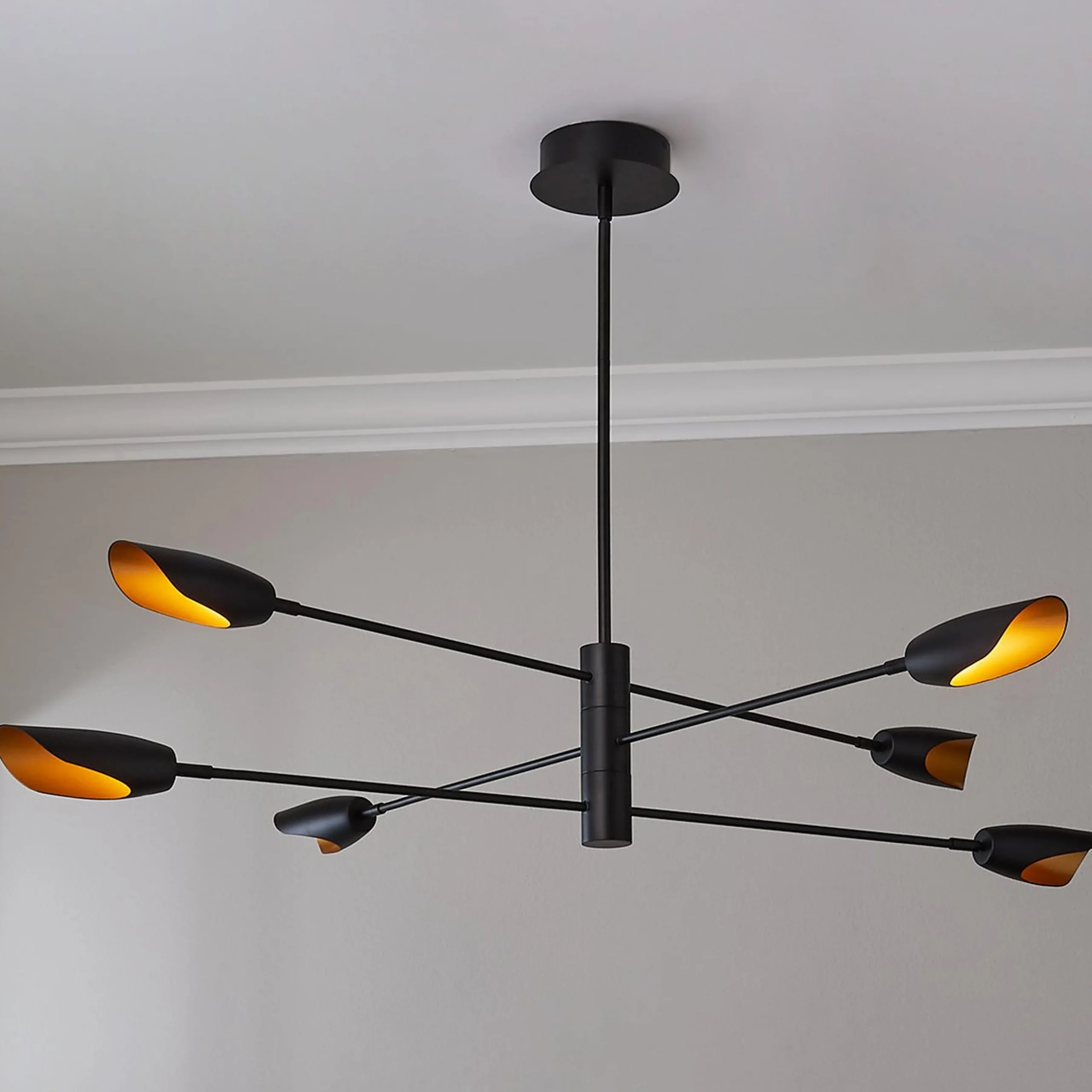 Pivoting Petal Three-Tier Chandelier