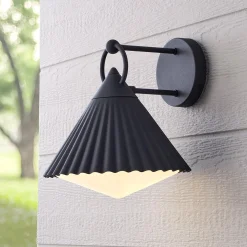 Pointed Pleat Outdoor Wall Sconce