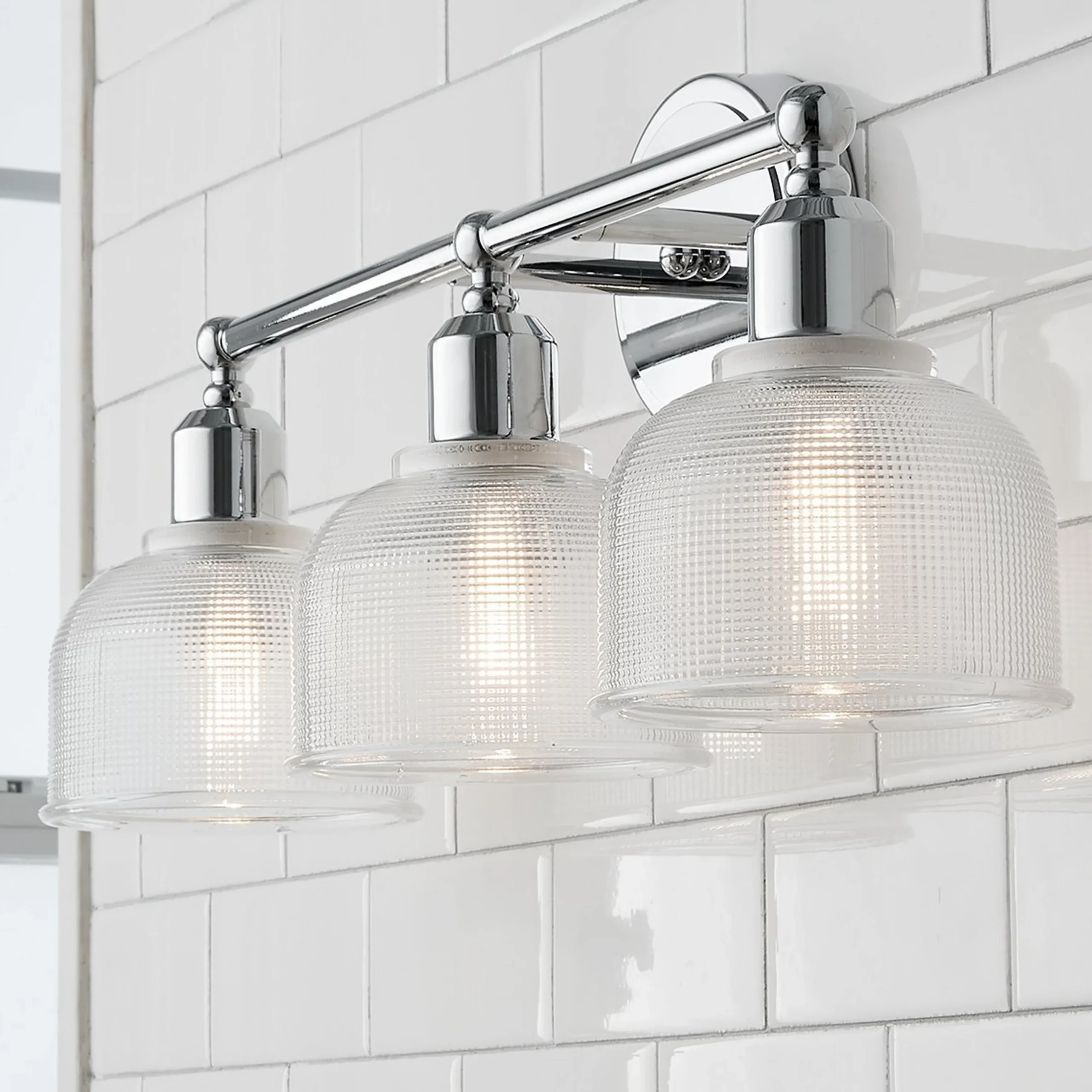 Prismatic Glass Vanity Light - 3 Light