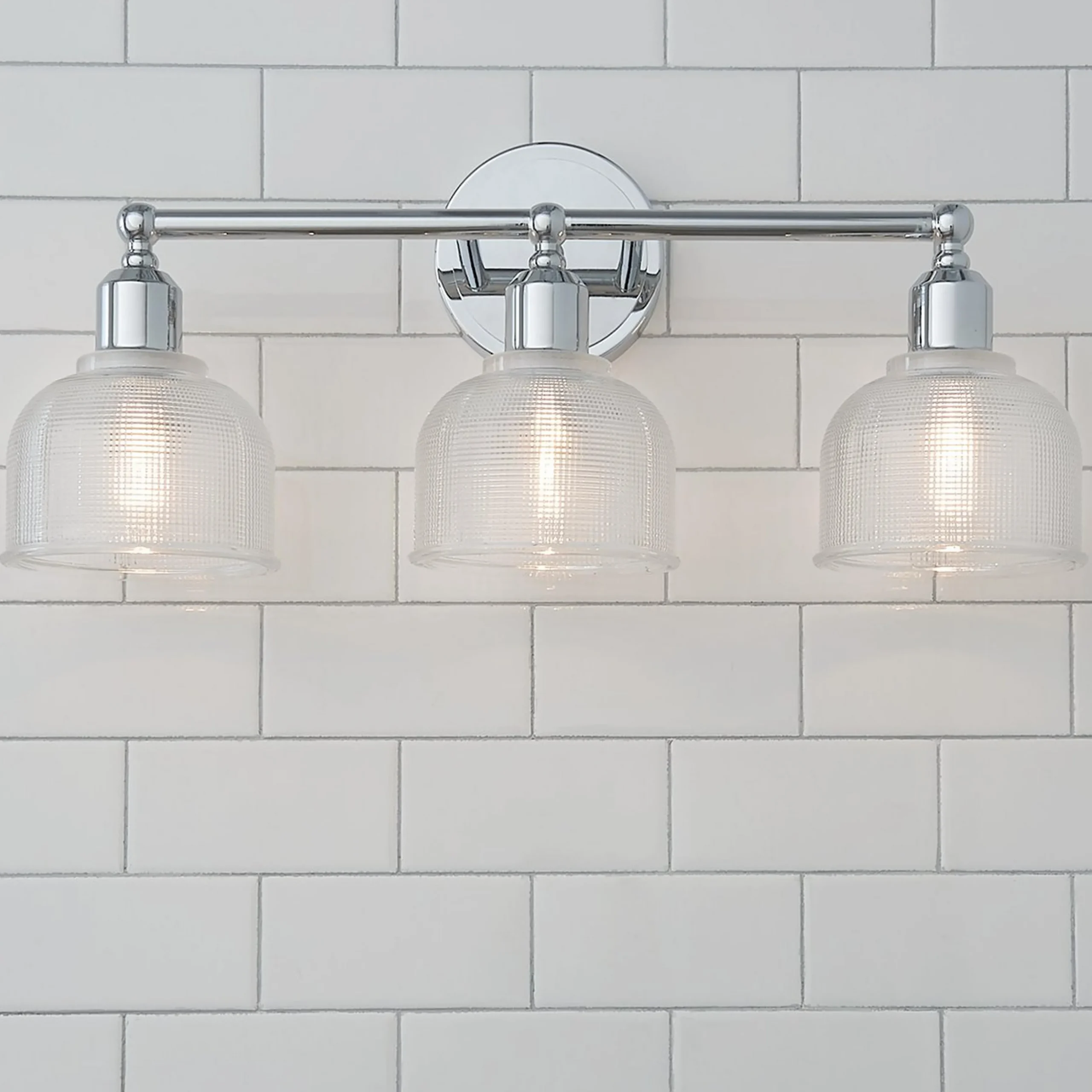 Prismatic Glass Vanity Light - 3 Light