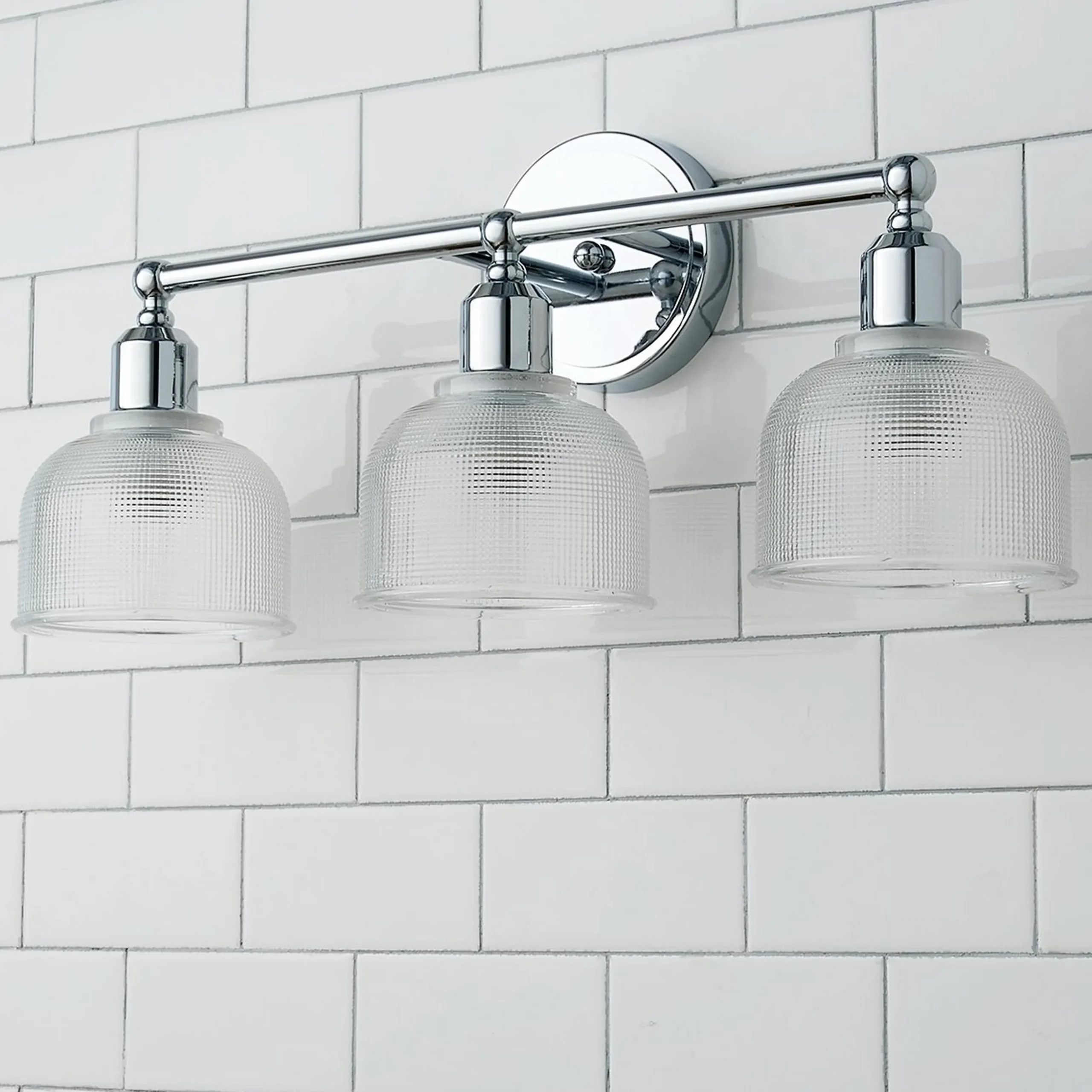 Prismatic Glass Vanity Light - 3 Light