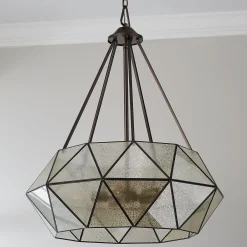 Prism Framed Mercury Glass Chandelier - 5 Light
