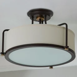 Refined Contemporary Textured Semi-Flush Ceiling Light