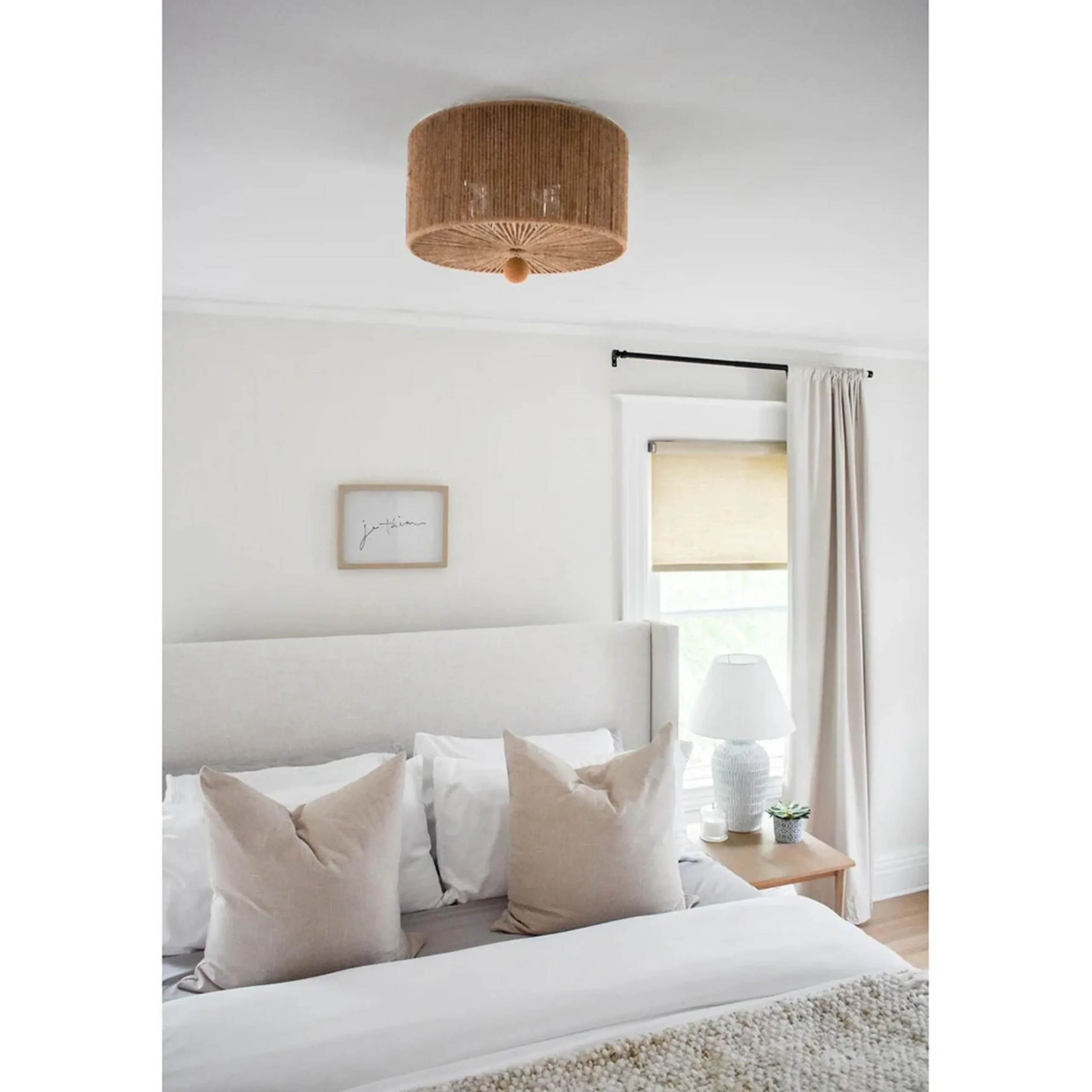 Refined Jute Drum Ceiling Light