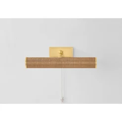 16" Retro Cylinder Picture Light - Grasscloth