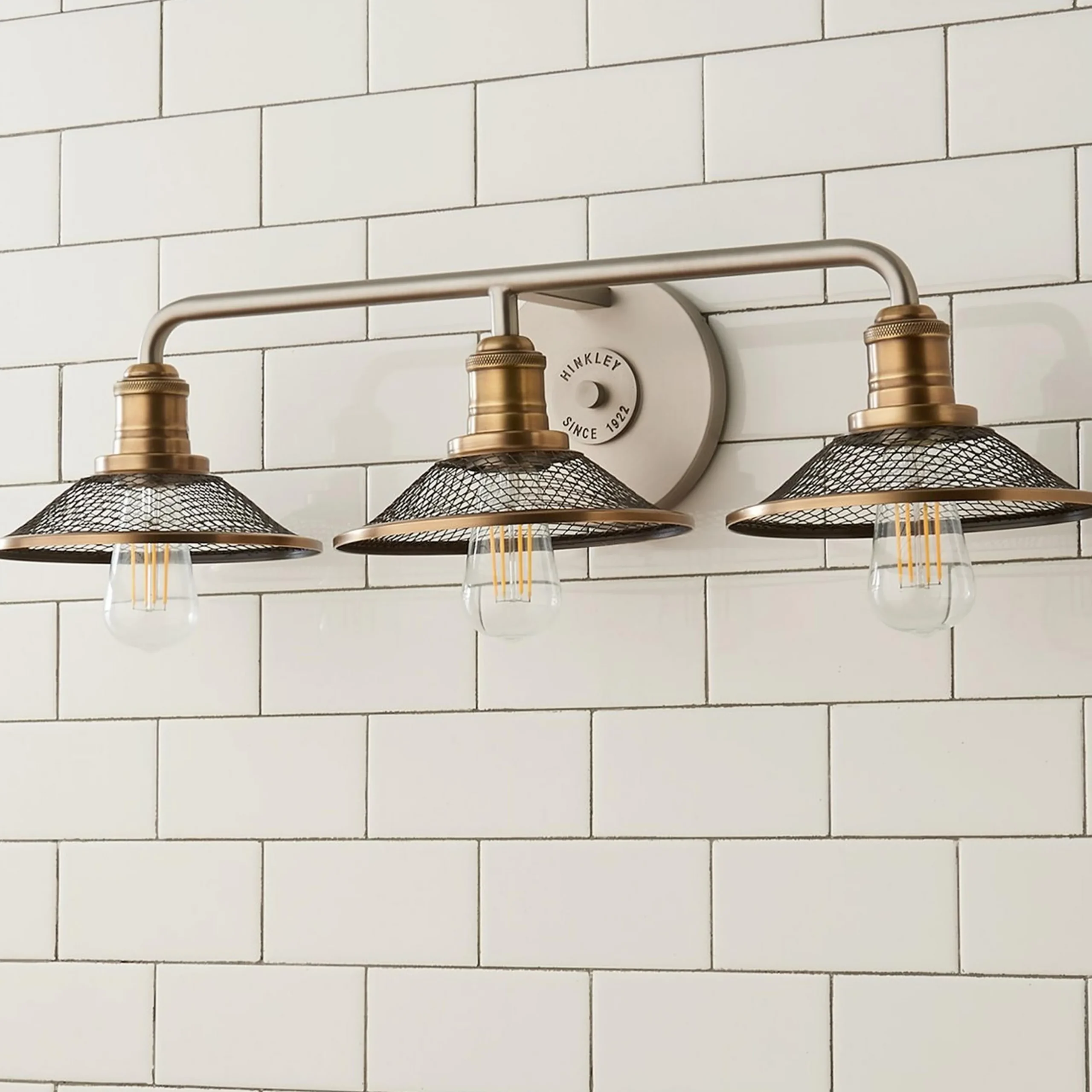 Retro Warehouse Shade Vanity Light - 3 Light