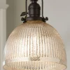 Ribbed Dome Mercury Glass Shade Pendant Light