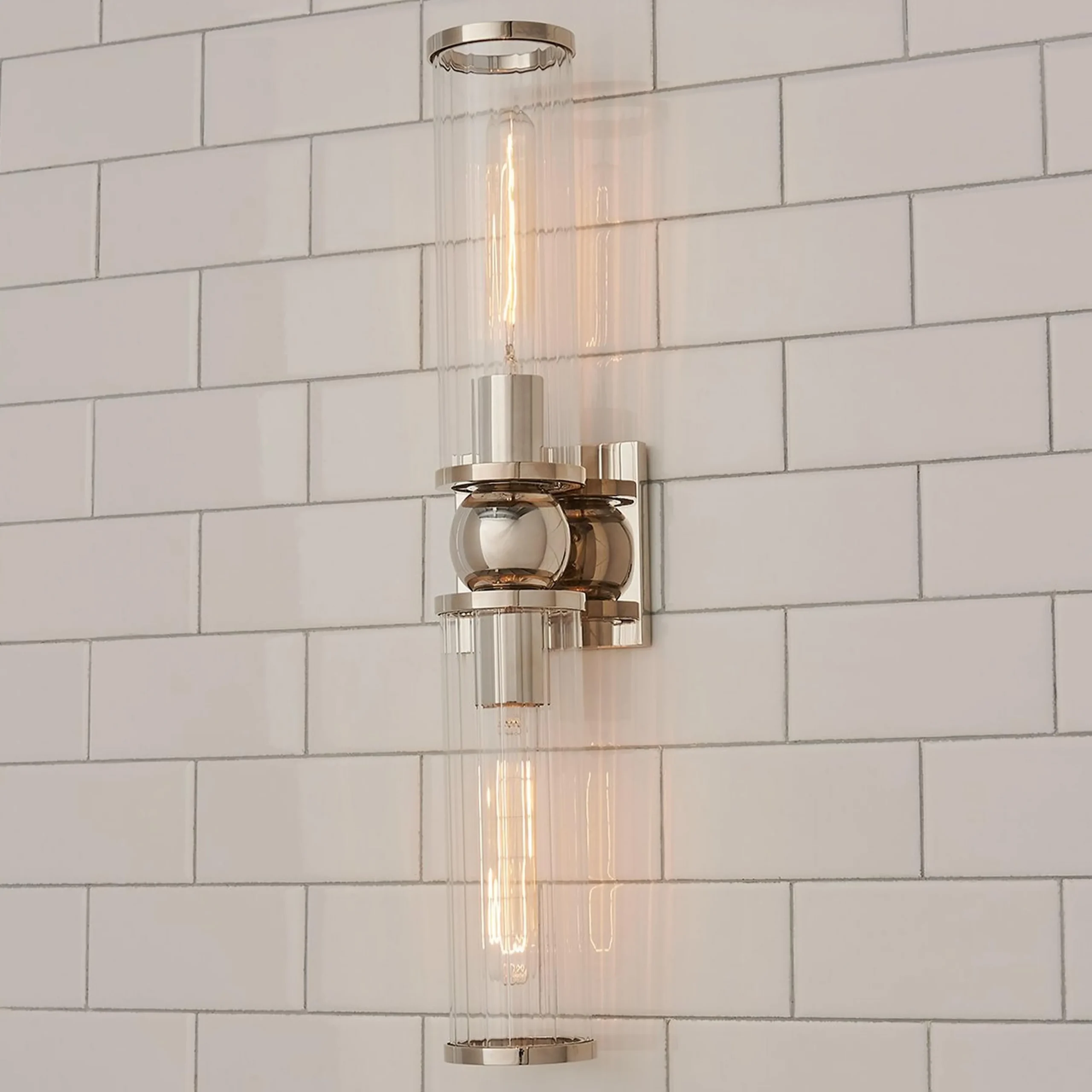 Ribbed Farria Double Bath Sconce