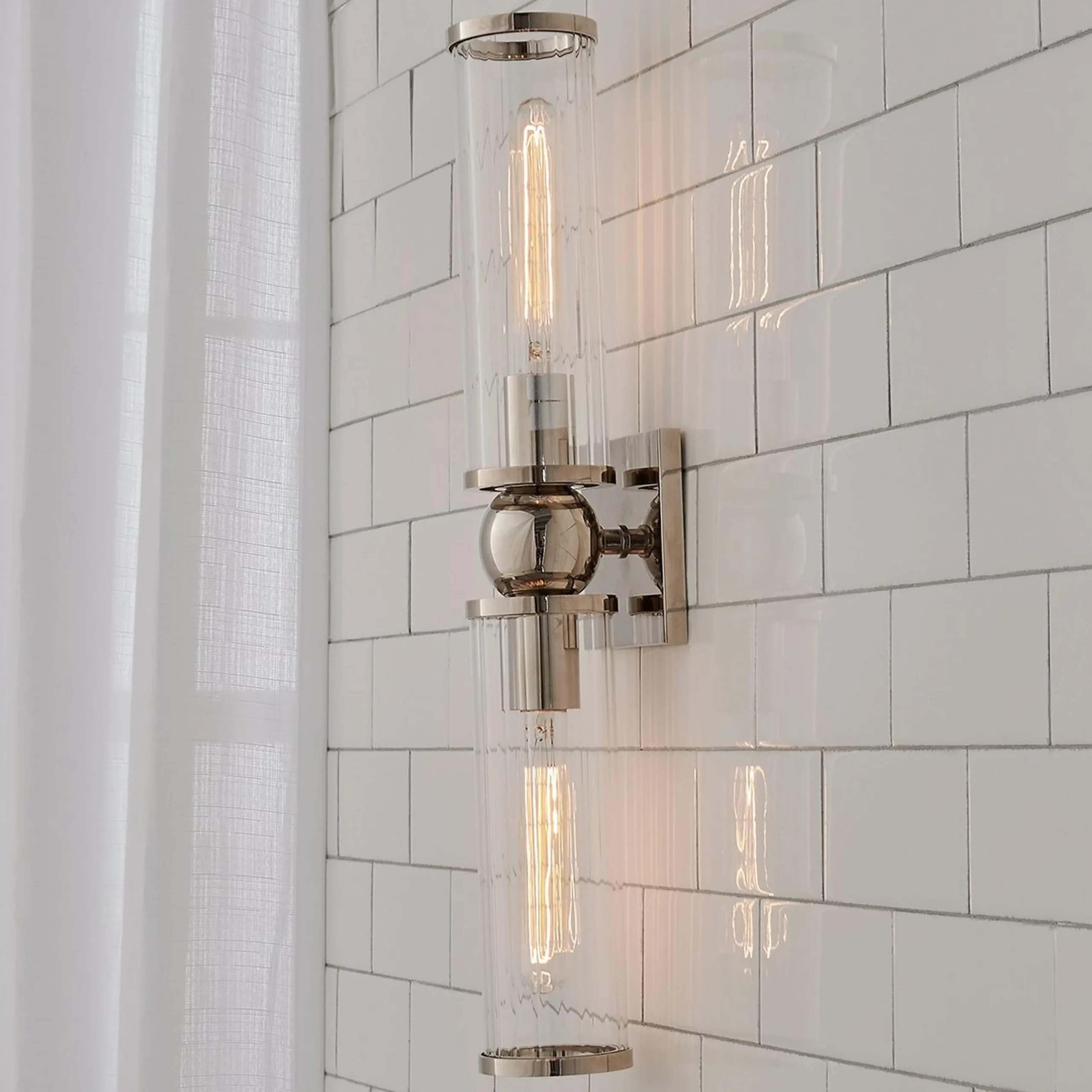 Ribbed Farria Double Bath Sconce