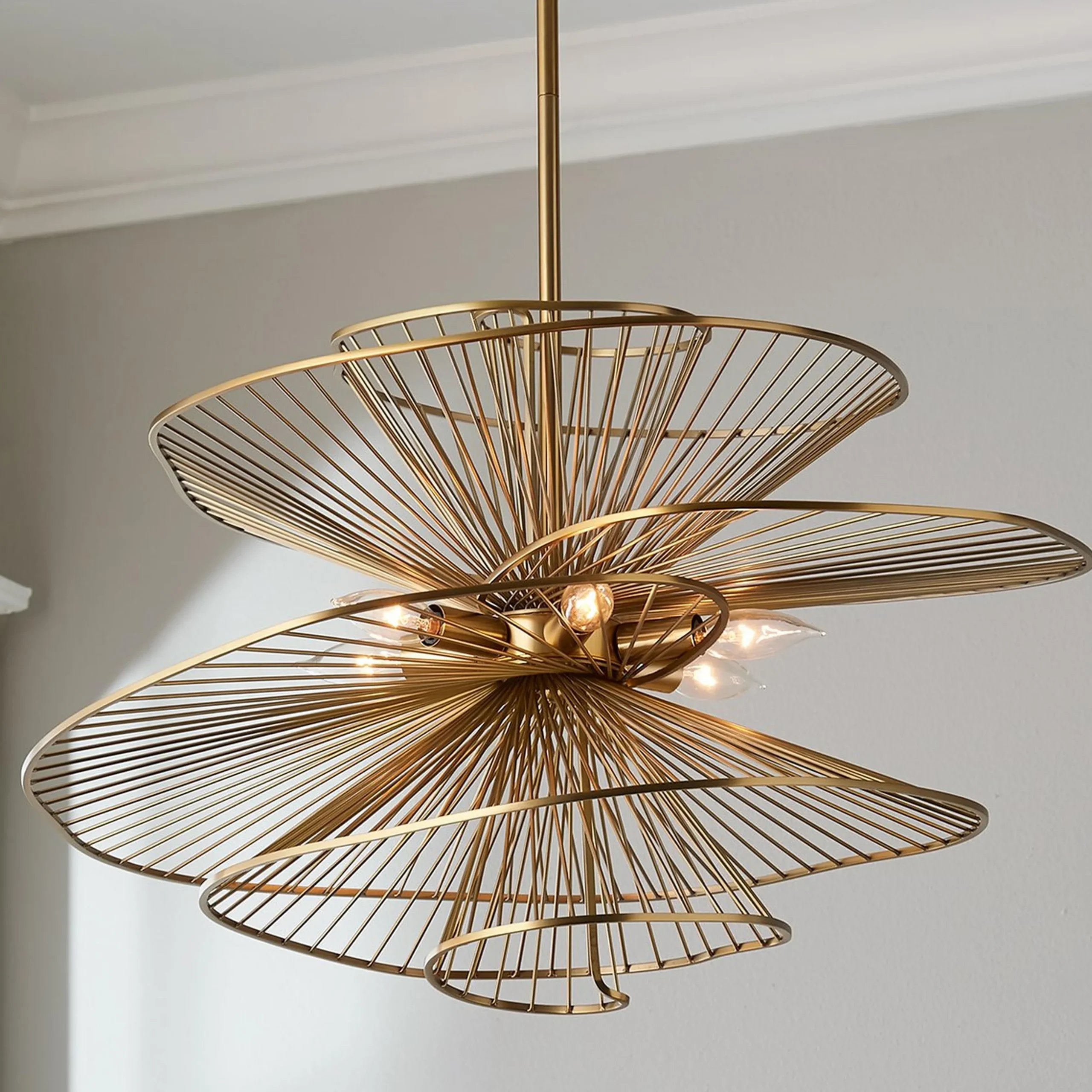 Ribbon Swirl Chandelier - 6 Light