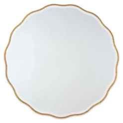 Round Gilded Scallop Mirror - Large