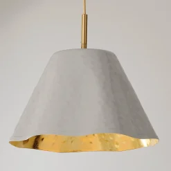 Ruffled Edge Hammered Metal Pendant