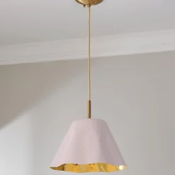Ruffled Edge Hammered Metal Pendant