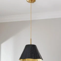 Ruffled Edge Hammered Metal Pendant