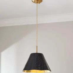 Ruffled Edge Hammered Metal Pendant
