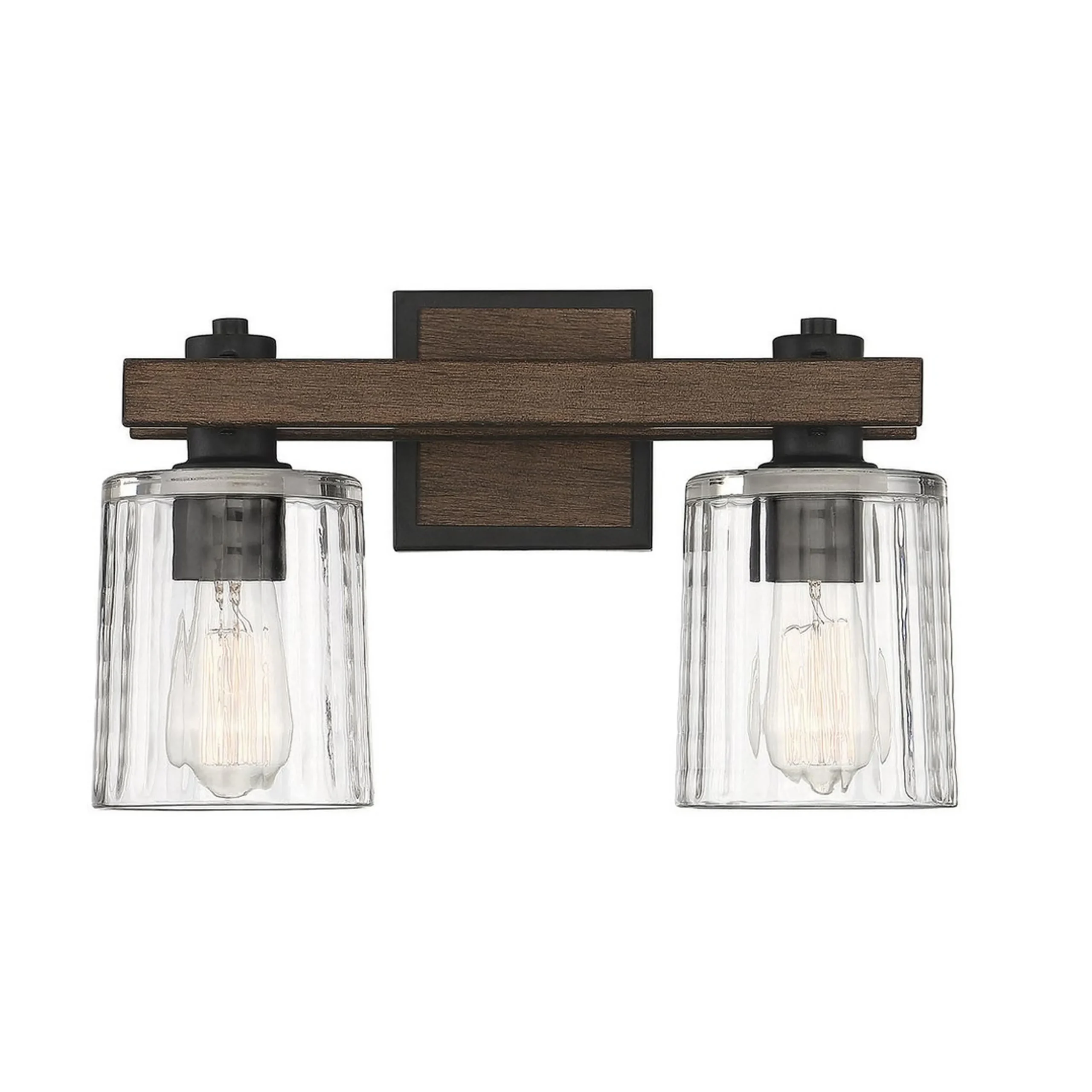 Rustic Ripple Glass Vanity Light - 2 Light