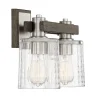 Rustic Ripple Glass Vanity Light - 2 Light