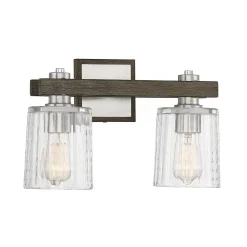 Rustic Ripple Glass Vanity Light - 2 Light