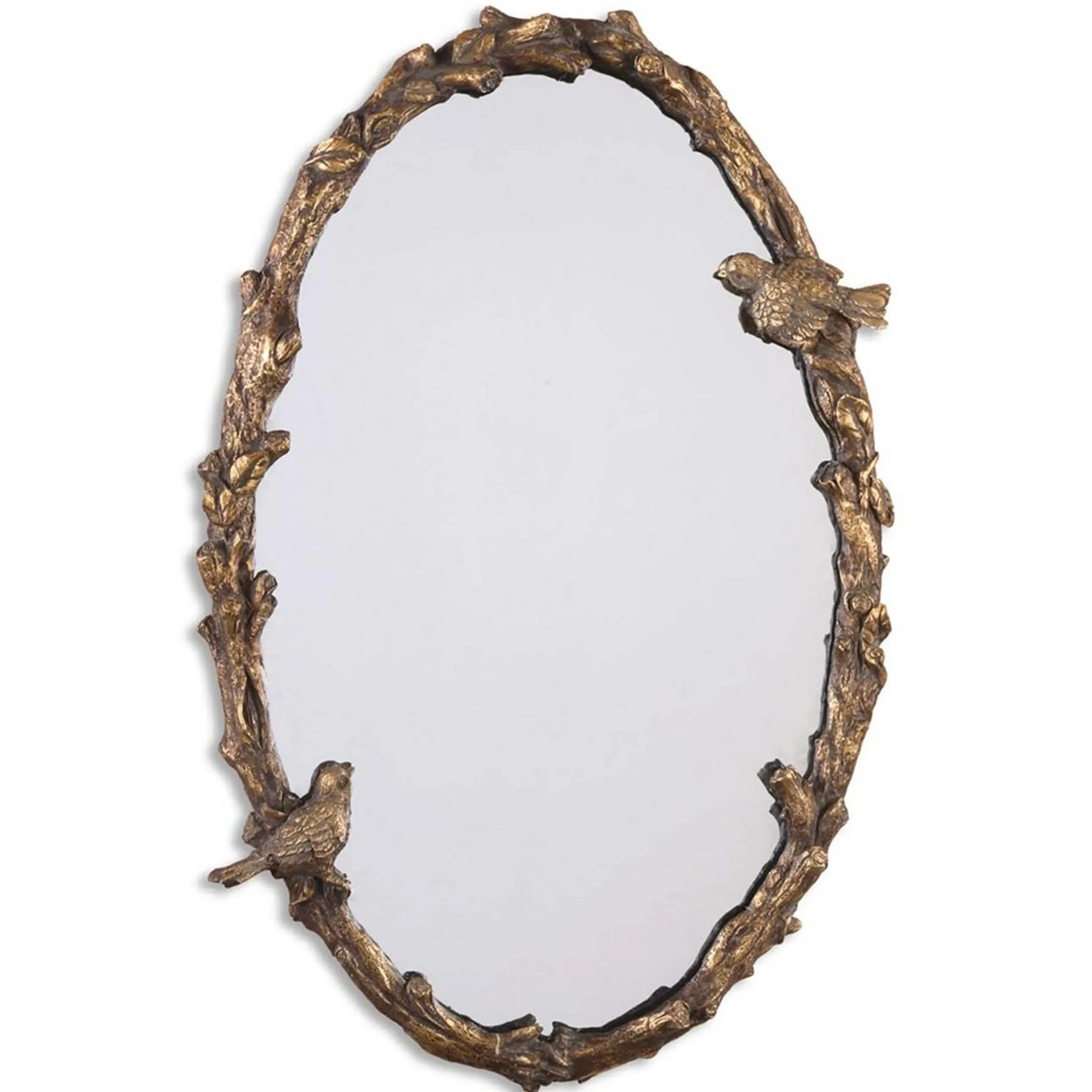 Rustic Vine and Bird Framed Mirror