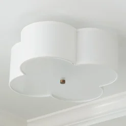 Scalloped Shade Semi-Flush Ceiling Light - 4 light
