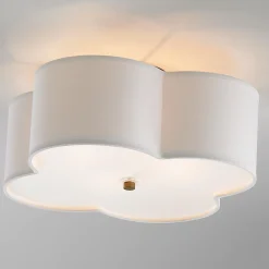 Scalloped Shade Semi-Flush Ceiling Light - 2 Light