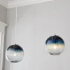 Sea and Sand Globe Art Glass Pendant