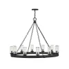 Seeded Contrast Outdoor Ring Chandelier - 12 Light