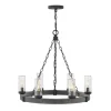 Seeded Contrast Outdoor Ring Chandelier - 6 Light