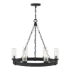 Seeded Contrast Outdoor Ring Chandelier - 6 Light