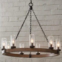Seeded Contrast Outdoor Ring Chandelier - 9 Light