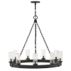 Seeded Contrast Outdoor Ring Chandelier - 9 Light