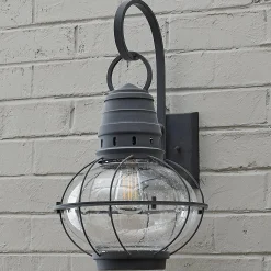 Seeded Glass Globe Outdoor Sconce - Large