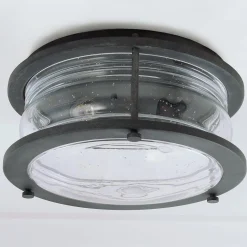 Seeded Glass Jar Outdoor Ceiling Light