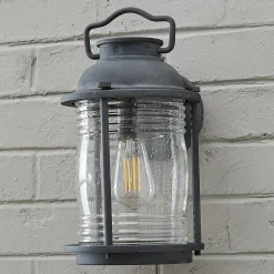 Seeded Glass Jar Outdoor Sconce - Medium