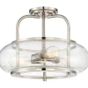Seeded Globe Vintage Semi-Flush Ceiling Light - Large