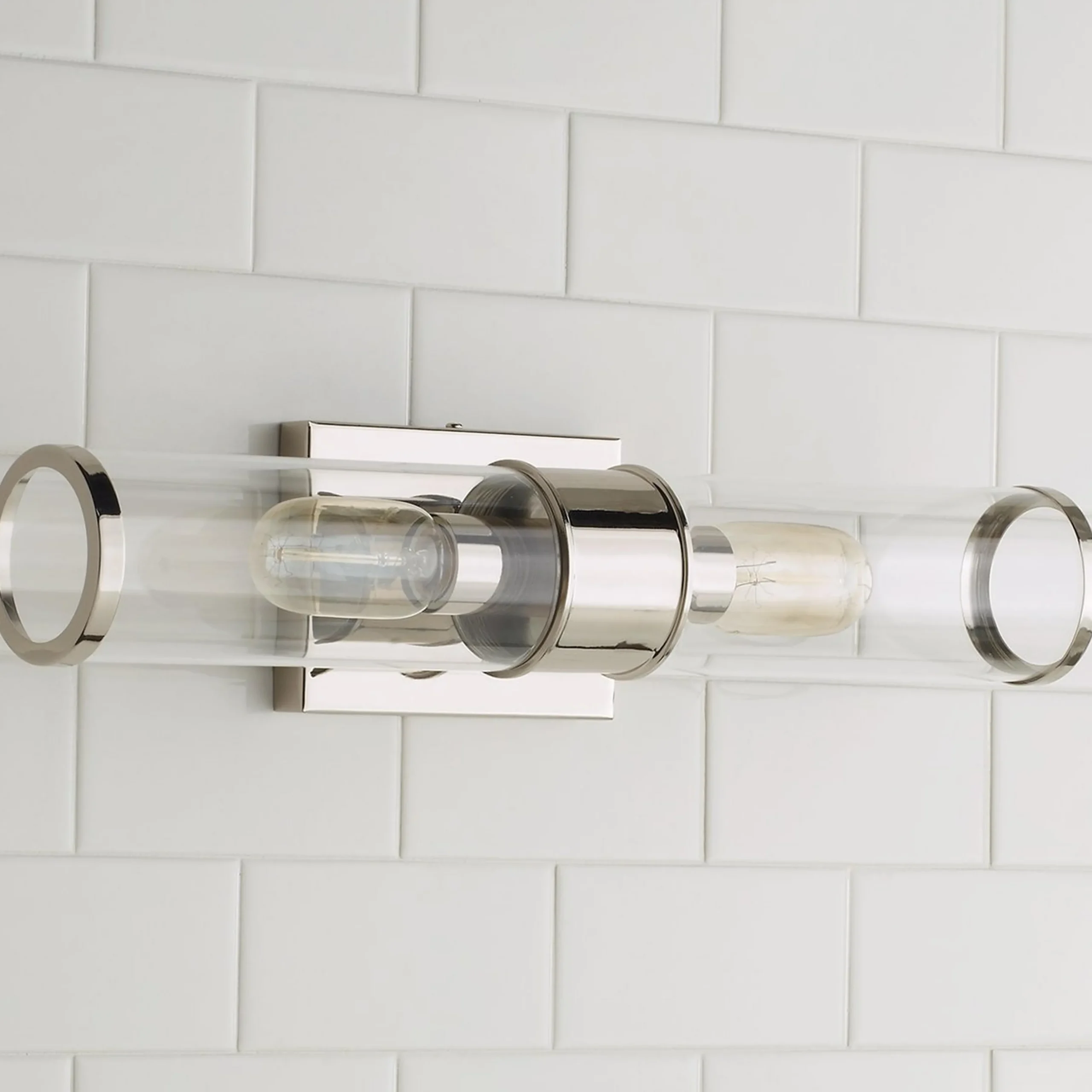 Simple Glass Cylinder Sconce - 2 Light