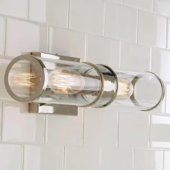 Simple Glass Cylinder Sconce - 2 Light