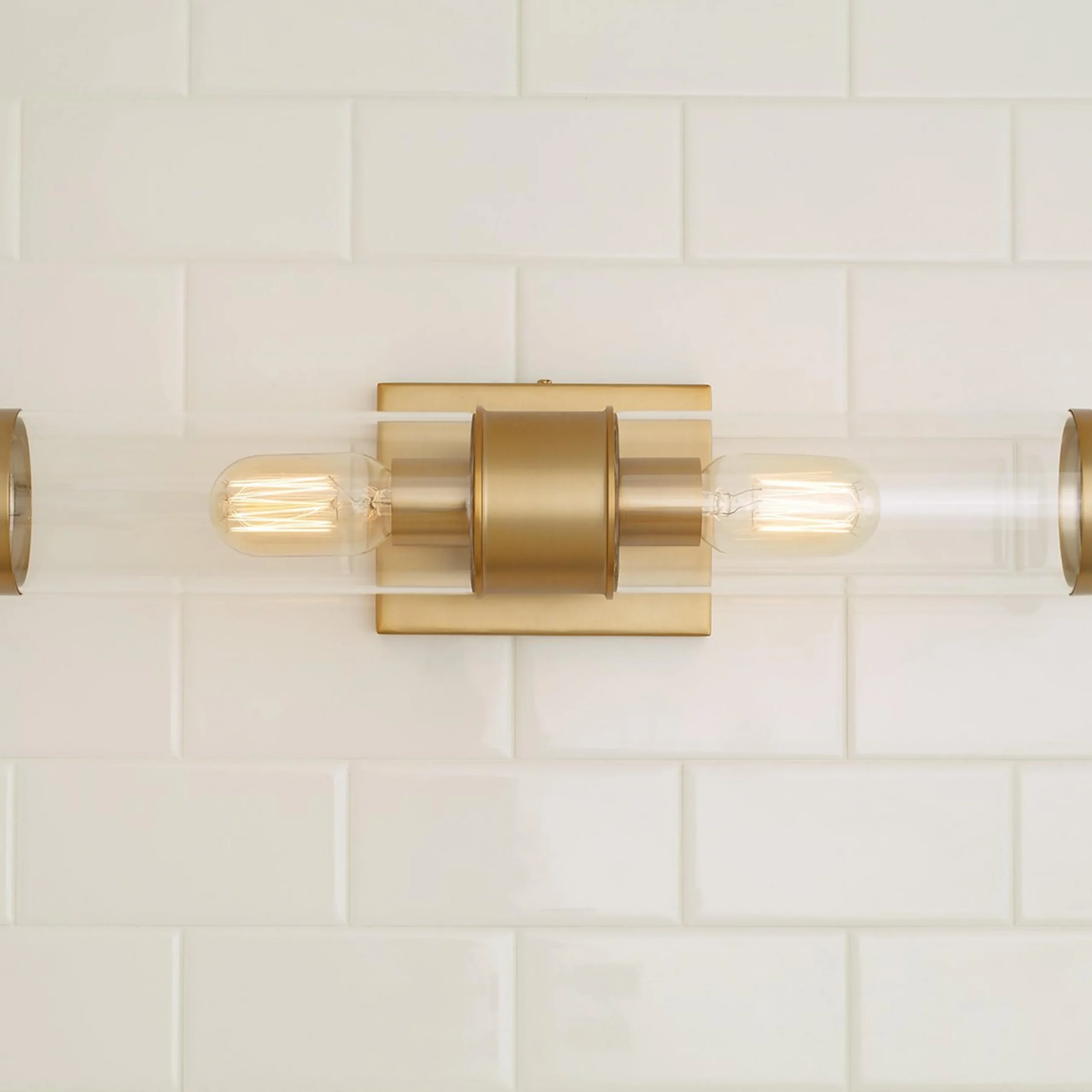 Simple Glass Cylinder Sconce - 2 Light