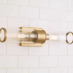 Simple Glass Cylinder Sconce - 2 Light