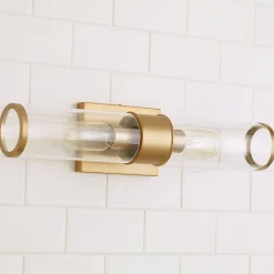 Simple Glass Cylinder Sconce - 2 Light
