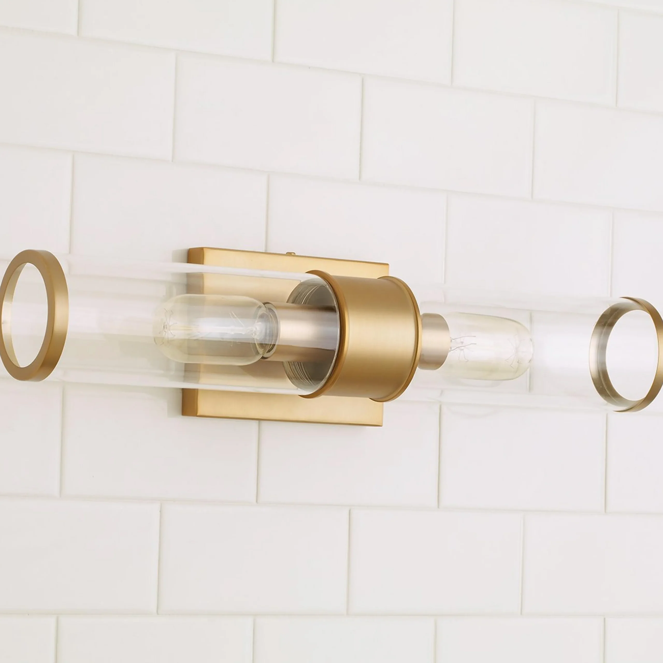 Simple Glass Cylinder Sconce - 2 Light