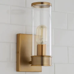 Simple Glass Cylinder Sconce - 1 Light