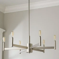 Sleekly Modern Squared Chandelier - 6 Light