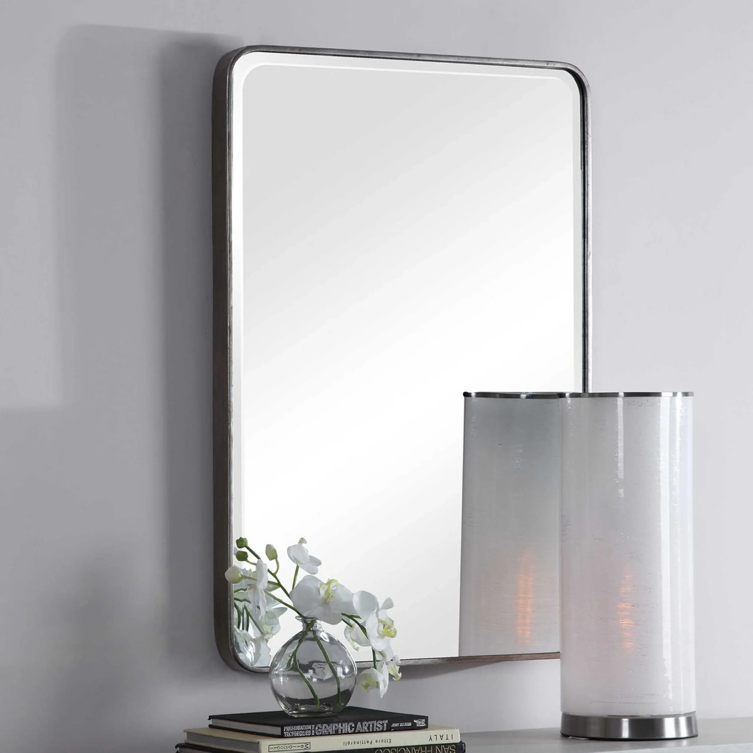 Slender Silver Mirror
