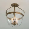 Smokebell Lantern Semi-Flush Ceiling Light - Large - Clear