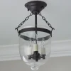 Smokebell Lantern Semi-Flush Ceiling Light - Small
