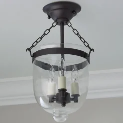 Smokebell Lantern Semi-Flush Ceiling Light - Small