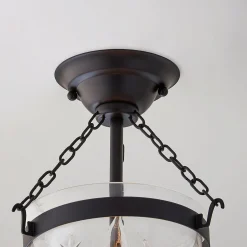 Smokebell Lantern Semi-Flush Ceiling Light - Small