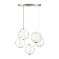 Spectrogram LED Chandelier - 5 Light - Clear