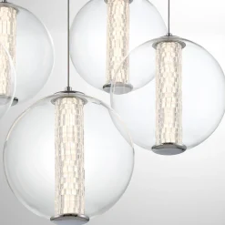 Spectrogram LED Chandelier - 5 Light - Clear